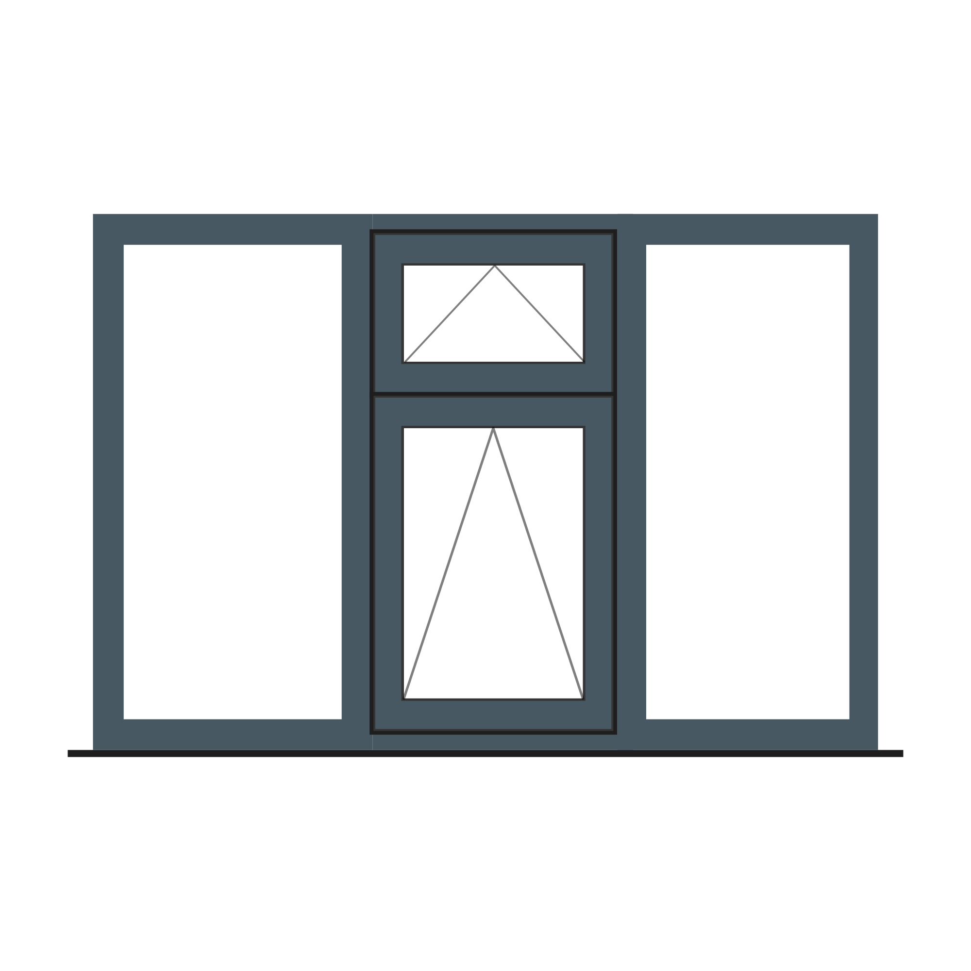 Three Panel Aluminium Window